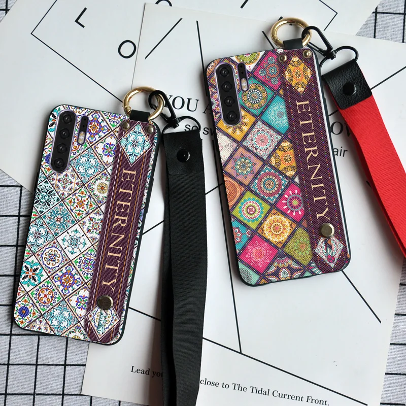 

Wrist Strap Back Cover For Huawei P Smart Z P20 Lite P30 Pro Y5 Y6 Y7 Y9 Prime 2019 Nect Rope Holder Cloth Luxury Case