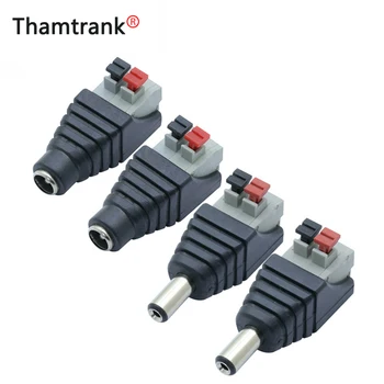 

10PCS/lot DC Power Connector 5.5mmx2.1mm DC Power Male/Female 2 Poles AV Balun Terminal Adapter for LED Strip Light CCTV Camera