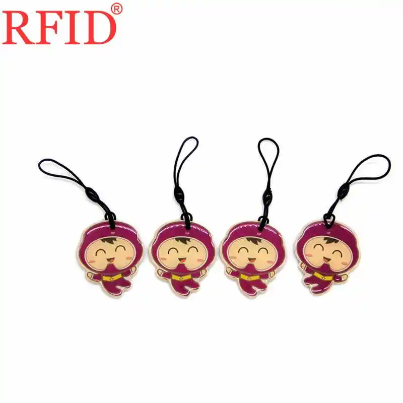 ID 125khz EM4305 EM4205 перезаписываемые Брелоки для ключей, стикеры, RFID карты, клей, водонепроницаемый брелок, карта контроля доступа - Цвет: 4pcs Random Color