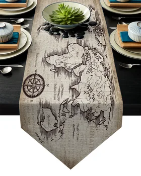 

Table Runners Modern Newspaper Map Tablecloths Party Decoration Creative Table Runner Table Decoration Holiday Table Decor