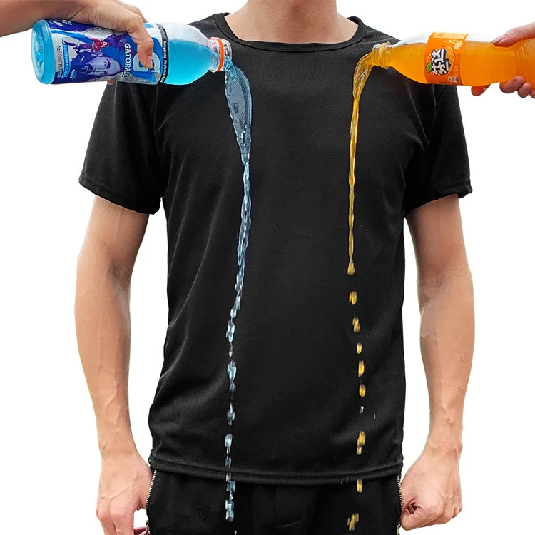 WANAYOU Мужская водонепроницаемая анти-Грязная походные футболки дышащая быстросохнущая футболка с короткими рукавами Мужская футболка с защитой от загрязнения