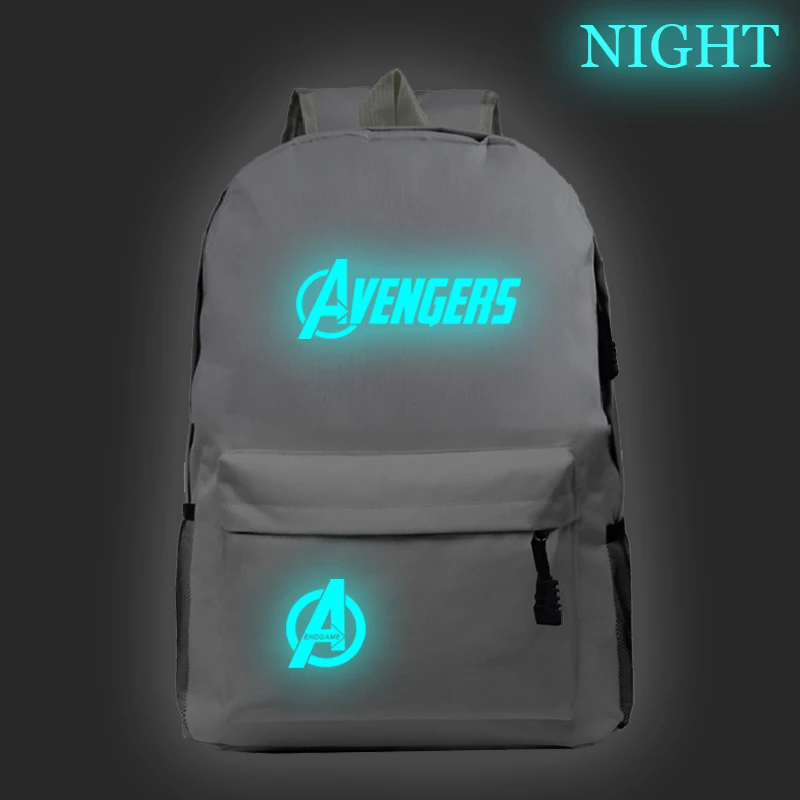 Mochila Мстители Endgame рюкзак и сумка a dos светящиеся Mujer Холст Школьный Рюкзак Книга сумка супер герой ноутбук сумка для путешествий