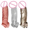 Dildo Extender Sex Toys Reusable Condoms Man Extension Penis Sleeves Penis Rings Time Delay With Solid Simulation Glans 1