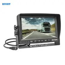DIYKIT AHD " ips автомобильный монитор заднего вида монитор Поддержка 1080P AHD камера с 2 x 4PIN видео вход 12 V-24 V DC