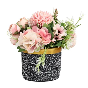 

Mini Deck Decoration Flower Figurines Simulation Flower Ornaments Home Decoration Accessories Wedding Gifts Ceramic Pots Bonsai