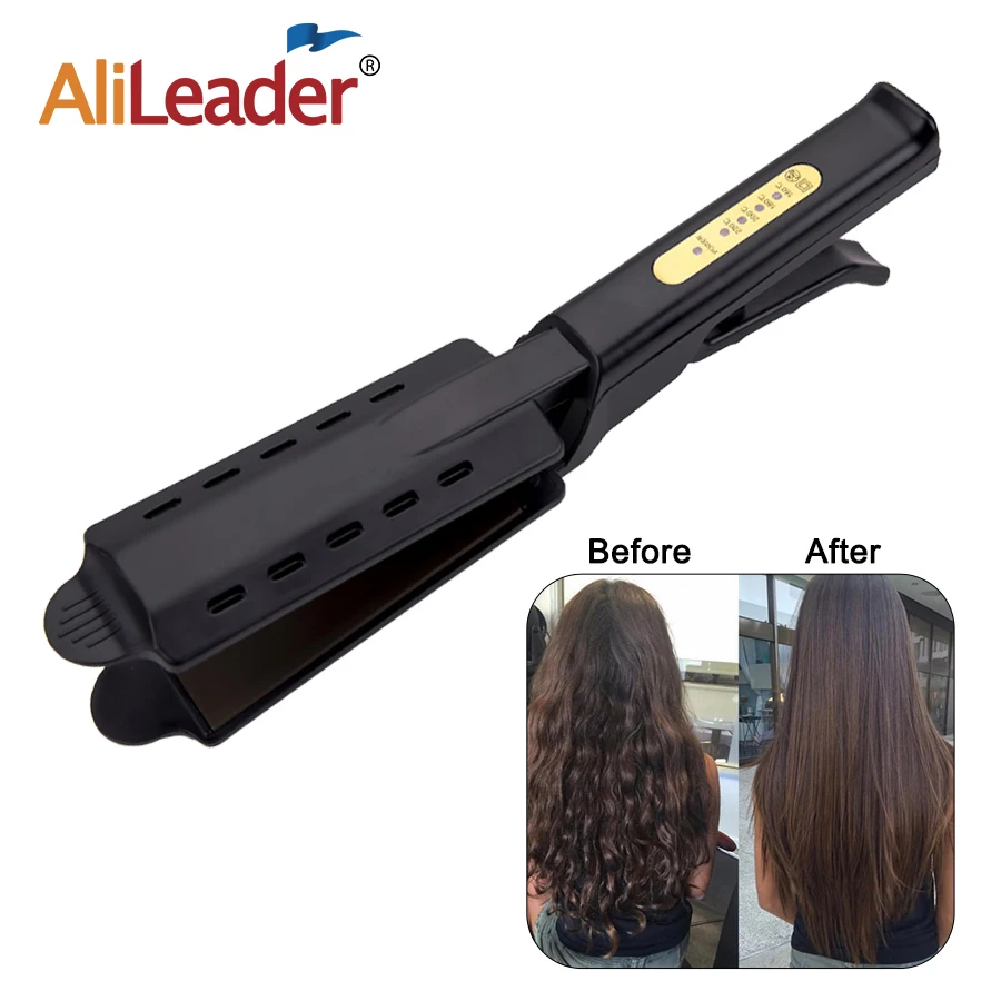 

Alileader Best Hair Straightener Four-Gear Temperature Control Ionic Steam Hair Straightener Tourmaline Ceramic Panel Heating