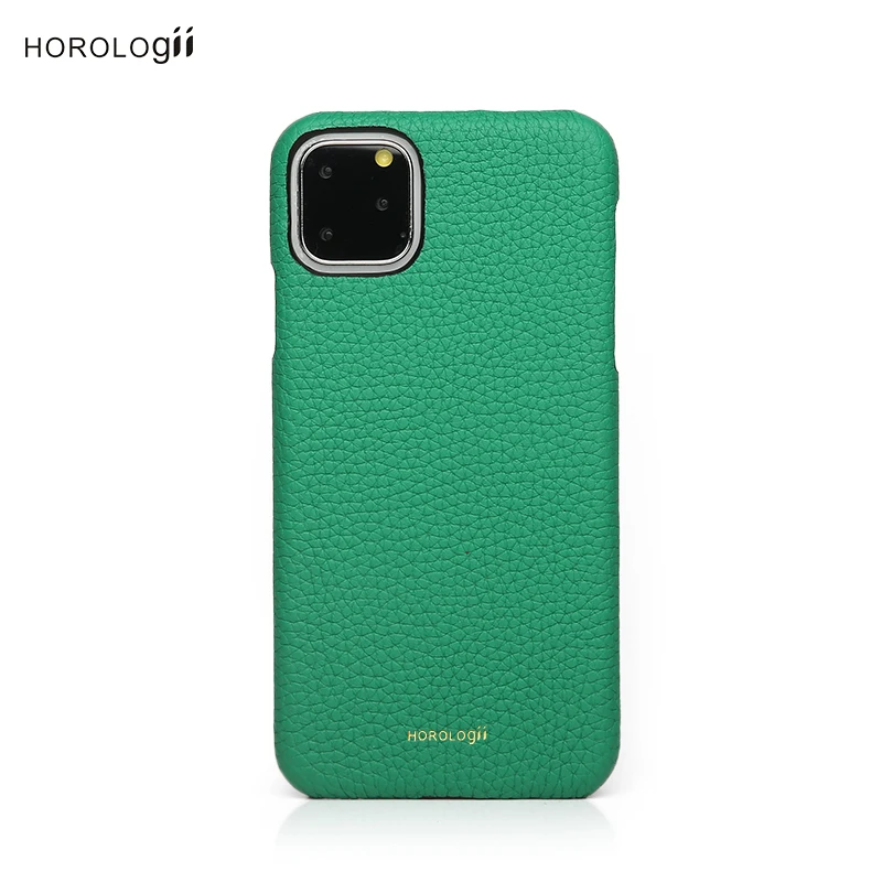 

Horologii Custom Initials Pebble Leather case for Iphone 11 Pro case many colors luxury case dropship