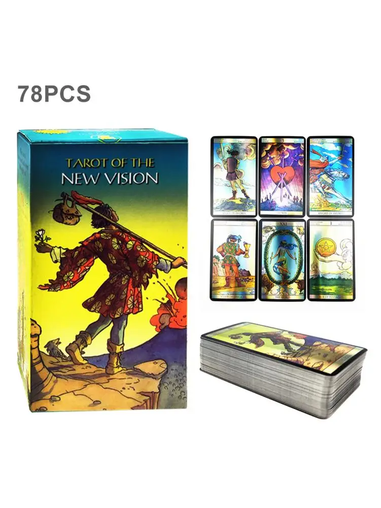 78PCS Tarot Cards Durbale Holographic Coated Paper Party Fun Deck Supplies Board Game Playing | Спорт и развлечения