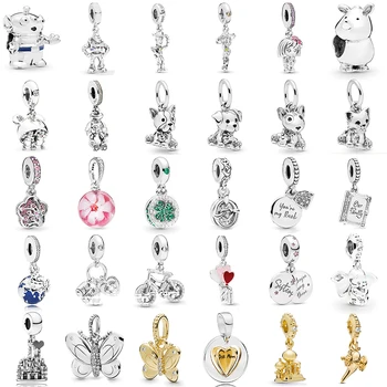 

Summer S925 Silver Pixar Toy Story .agrabah Castle . Dog And Cat Original DIY Bracelet Women Fashion Luxury Pendant Jewelry