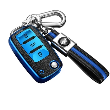 

PC+Leather Car Key Cover Case For Volkswagen VW Golf Polo Jetta MK6 Passat Lavida B5 B6B7 Scirocco Tiguan For Skoda Octavia Seat