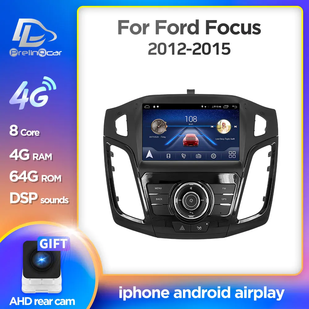 Android 10.0 système voiture IPS écran tactile stéréo pour ford focus 2012 2013 2014 2015 ans lecteur stéréo