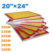 

6 Pcs - 20" x 24" Aluminum Screen Printing Frame Tools for Print with 200/230/255/280/305/355 Yellow Mesh Count