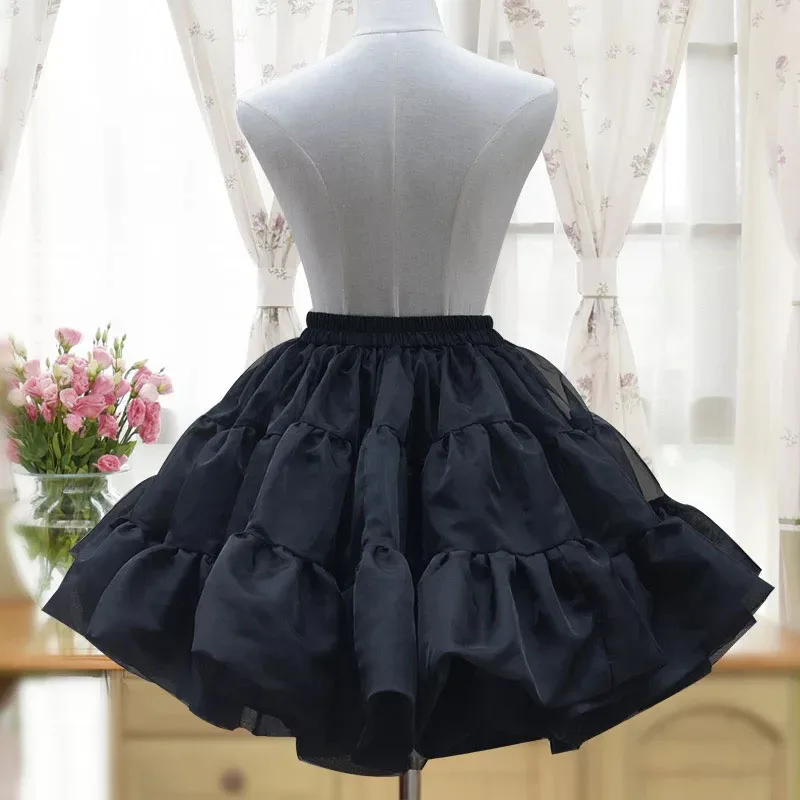 Women cotton organze hoopless crinoline underskirt puffy tulle costume accessory girls fluffy skirt bouffant lolita petticoat