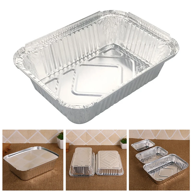 10pcs Boîtes En Papier Détain Jetables Spéciales Pour Barbecue, Boîte  Demballage À Emporter Rectangulaire, Boîte De Repas En Feuille Daluminium  Pour Fast-food, Pour Contenants À Emporter, Pour Le Stockage Des Aliments