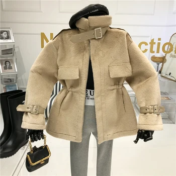 

Furry Coat Woman Coats and Jackets Women Winter Faux Fur Turn-down Collar Zipper Slim Jackets for Women Streetwear