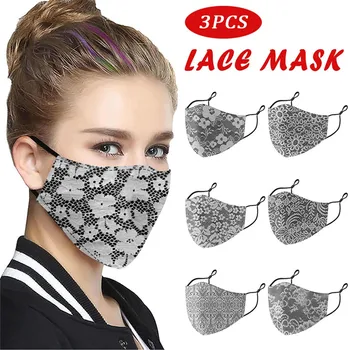 

3PCS General Breathable Multi-Purpose Washable Lace ma$k Dust Protective Face Proteccion Mouth Face Covers