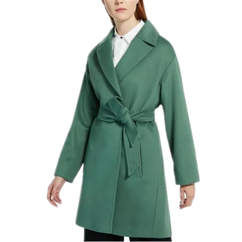 2018 Fall Winter Grey Simple Wool Maxi Long Coat Women Notched Lapel Career Overcoat