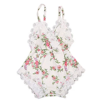 

New Lovely Kids Baby Girls ClothesSleeveless V-Neck Lace Floral Romper Jumpsuit Sunsuit Outfits Clothes
