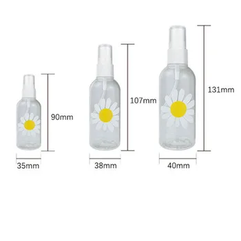 

5PCS 40/60/80ml Daisy Transparent Plastic Perfume Atomizer Refillable Small Mini Empty Spray Bottle Pump Travel Bottles Set