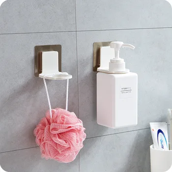 

10pcs Wall Mount Shampoo Storage Rack Plastic Bathroom Shower Gel Hook Kitchen Liquid Soap Holder Multi-function Bottle Hanger
