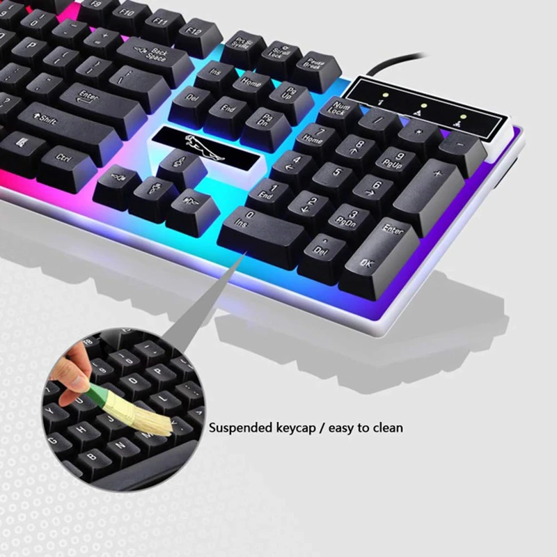 Игровая клавиатура с подсветкой механические ощущения USB 104 брелки USB Проводная профессиональная игровая клавиатура для ПК настольный ноутбук компьютер