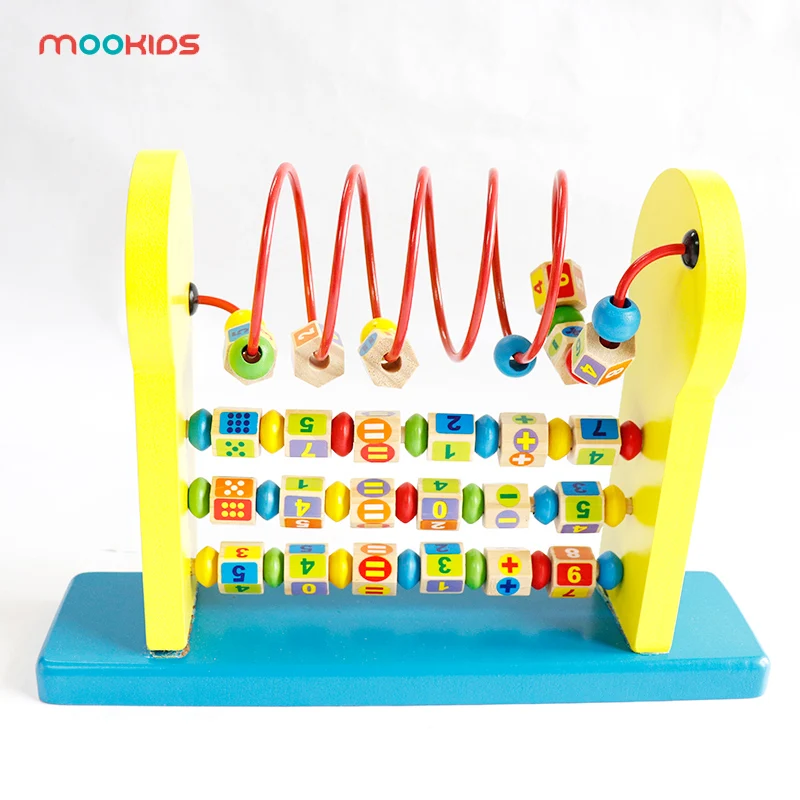 Деревянные бусины Abacus детские развивающие игрушки многофункциональные деревянные бусины Abacus вокруг арифметической стойки математические игрушки взаимодействие