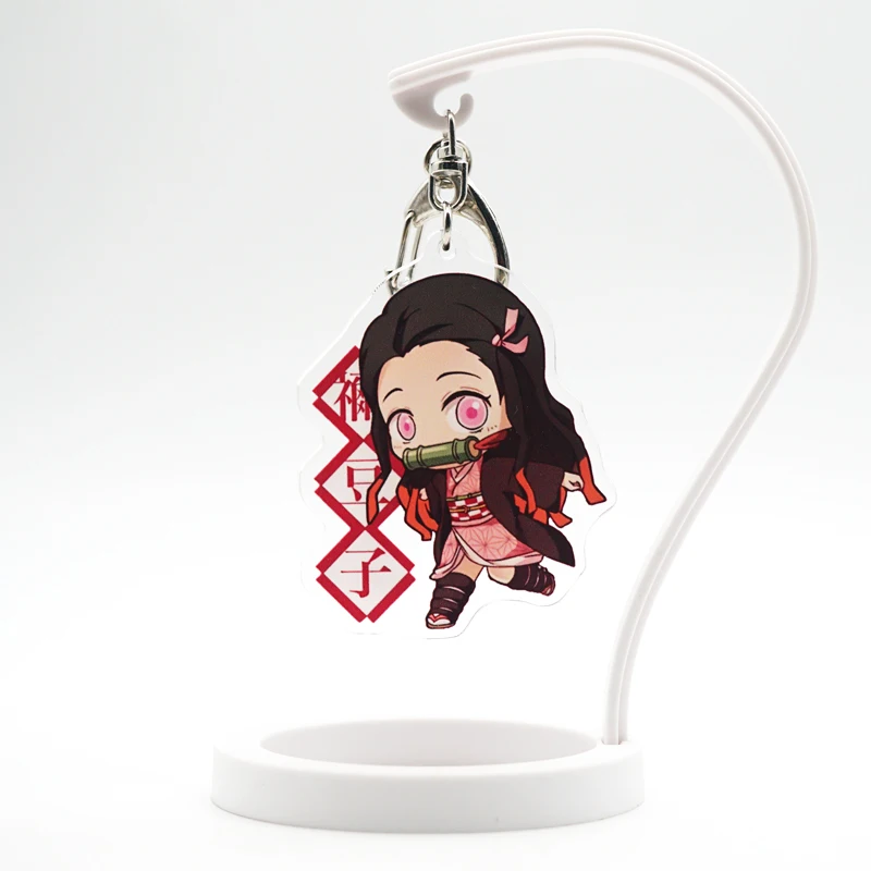 Demon Slayer: Kimetsu no Yaiba аниме брелок Kamado Tanjirou Nezuko Agatsuma Zenitsu Tomioka Giyuu Inosuke акриловый брелок - Цвет: 02 Kamado Nezuko