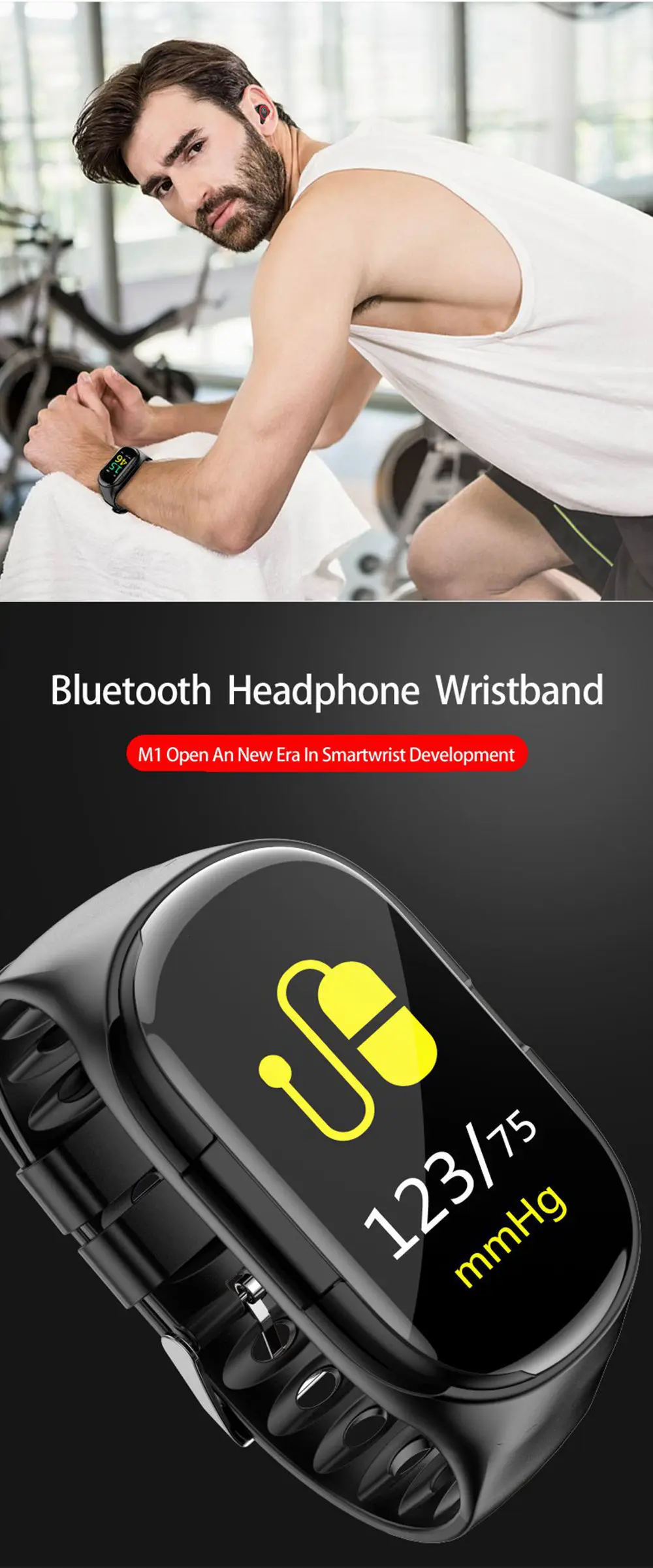 M1 Смарт-часы с Bluetooth наушниками здоровье трекер Шагомер фитнес ручные умные браслеты с беспроводными наушниками