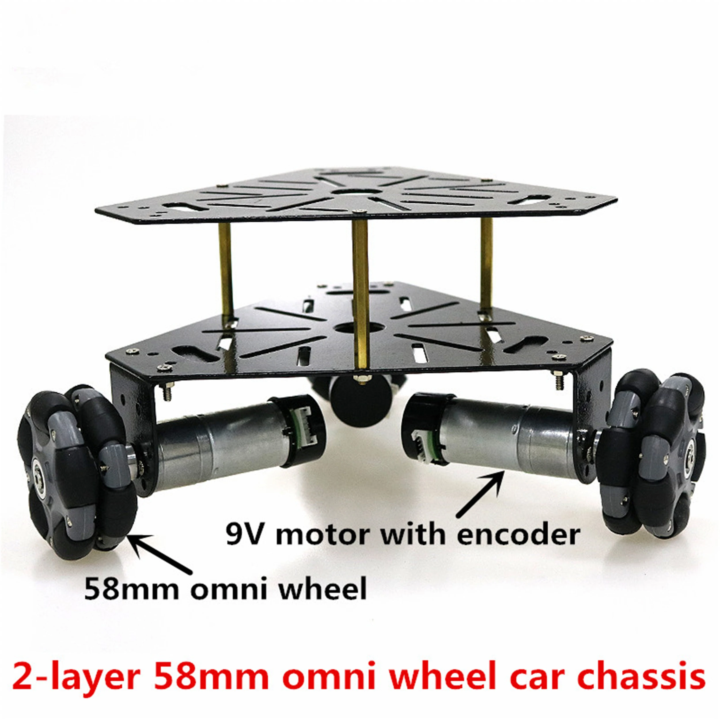 58/100mm Nylon Omni Wheel Large 4WD 1/2/3 Layer Metal Robot Car Chassis Kit DC Motor With Encoder Speed Feedback DIY Heavy Load