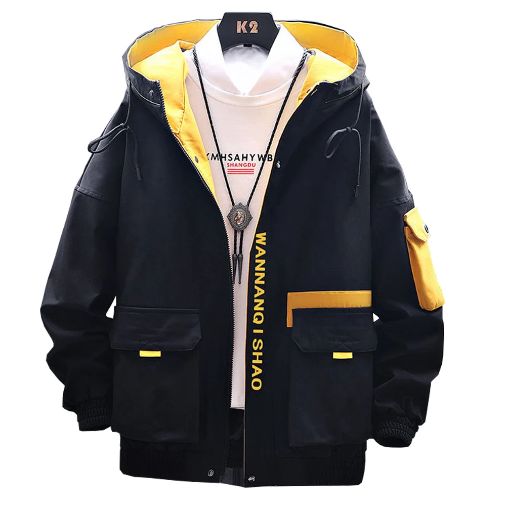 

2020New product Spring And Autumn Jacket High Quality Bomber Jackets Japanese Steetwear Korean Fashion Dig Pockets Hooded