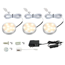 3-в-1 Светодиодные шайбы Кухня под кабинетное освещение комплект Алюминий сплав Корпус 250 мл штепсельная вилка стандарта США