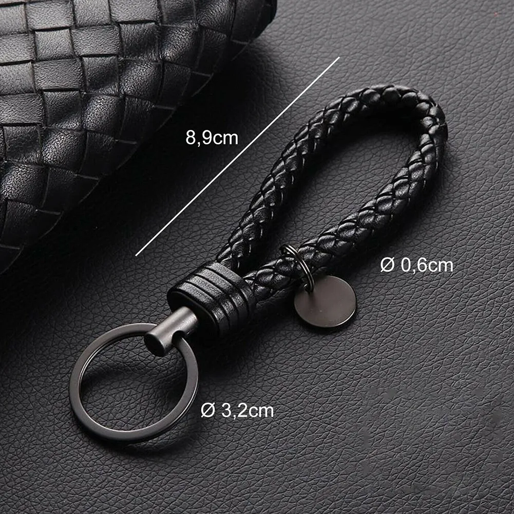 1x Braided PU Leather Strap Keyring Keychain Car Key Chain Ring Key Fob H YK 