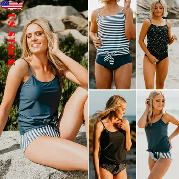

Women's Swimsuit Tank Tops Tankini Set Bikini Swimwear Beach Bathing Suit Tied knot swimsuit
