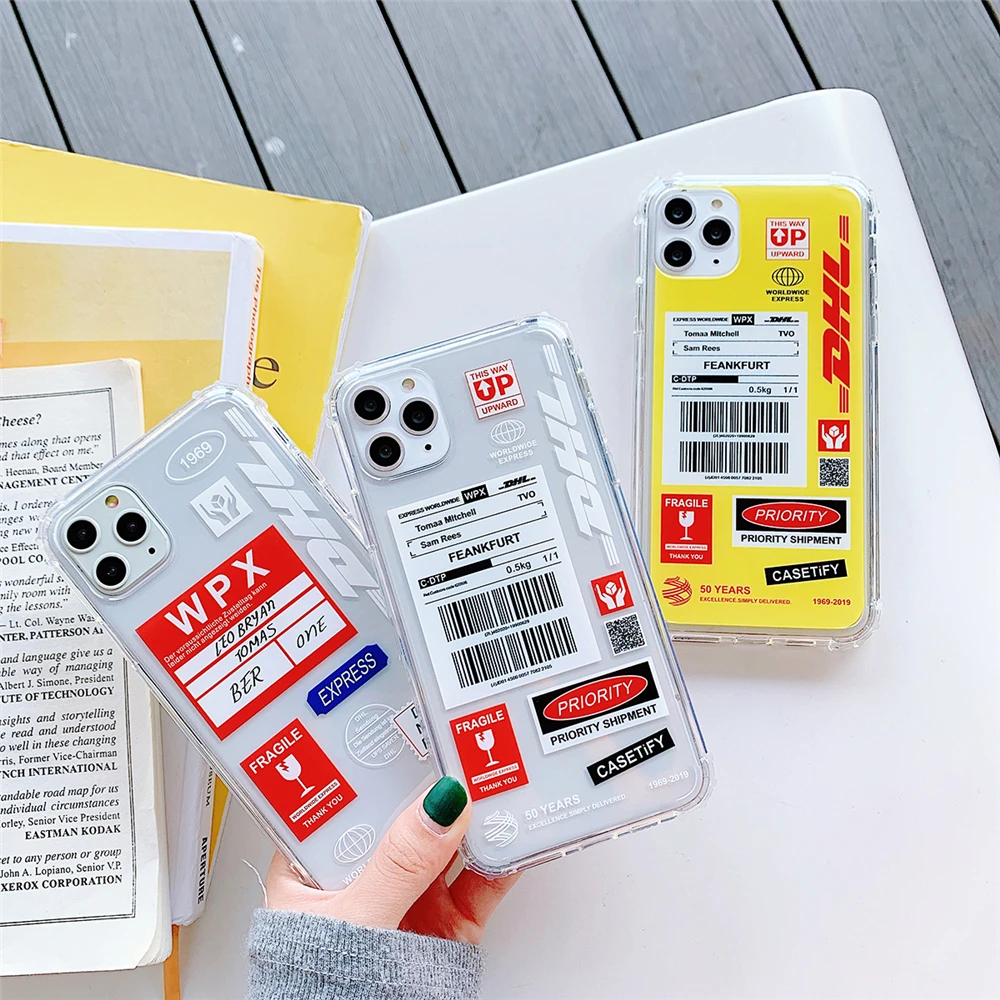 DHL Популярный Экспресс 50-летие Издание Этикетка Чехол для iPhone 11 Pro Xs Max XR X 6 6S 7 8 Plus