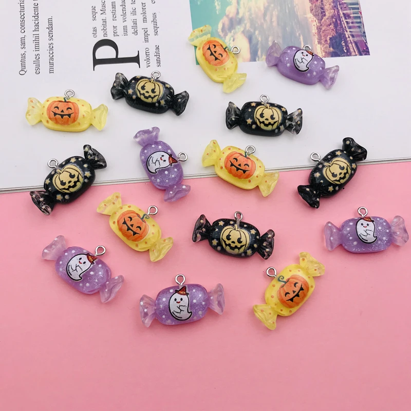10 sztuk Kawaii miniaturowe słodkie cukierki na Halloween urok kolorowy