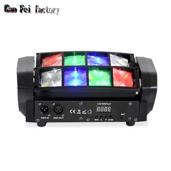 

Dj Disco Light Moving Head Light Led Beam Bar Club Dmx512 Led Stage Mini Spider Rgbw 8X10W