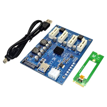 

SATA Adapter Computer Accessory Replacement Part Expansion Card 4 Ports PCI-E 1X Data Conversion Office Circuit Board Integrated