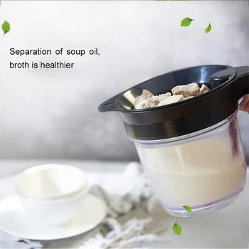 

1000ML Fat Separator With Bottom Release Fat Separator with Strainer Soup Residue Oil filter Separate Creative kitchen Tool