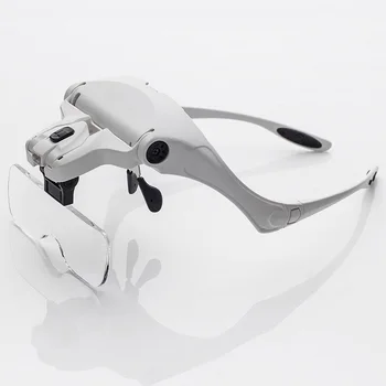 

New Headband Magnifier Head-mounted Light Hands Free Magnifying Glasses Loupe Visor For Electronics Watch Repair Jewelry