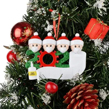

2020 Quarantine Christmas Birthdays Party Decoration Gift Product Personalized Hanging Ornament Face Masks Hand Sanitized