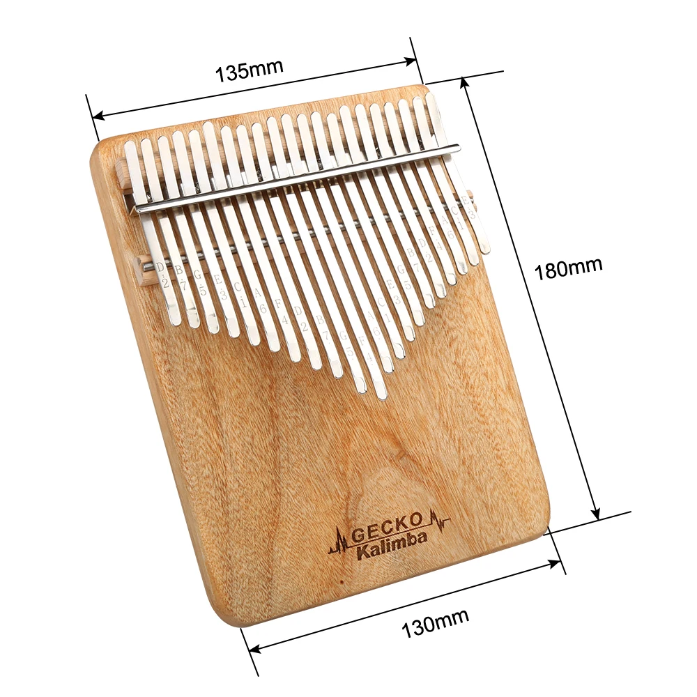 GECKO-Camphor Wood thumb Piano, African Finger Piano, Musical Instrument, 21-Key Kalimba, K21CP, Official Shop