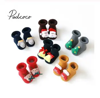 

2019 Baby Stuff Infant Kids Unisex Baby Christmas Stockings Cotton Terry Floor Socks Silicone Non-slip Baby Socks 1-3T