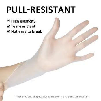 

100PCS Transparent Protective Disposable PVC Gloves Disposable Gloves Latex Free For Home Cleaning Medical Food Finger Gloves