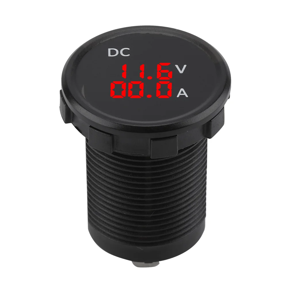 

12-24V Digital Voltmeter Ammeter Voltage Current Meter LED Display for Car Motorcycle Boat Voltage Tester Panel Meter Gauge Red
