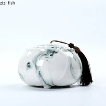 Китайские керамические чайные банки, компактные, портативные, «зеленый чай», герметичные банки, контейнер для хранения чая для путешествий, контейнер для хранения чая