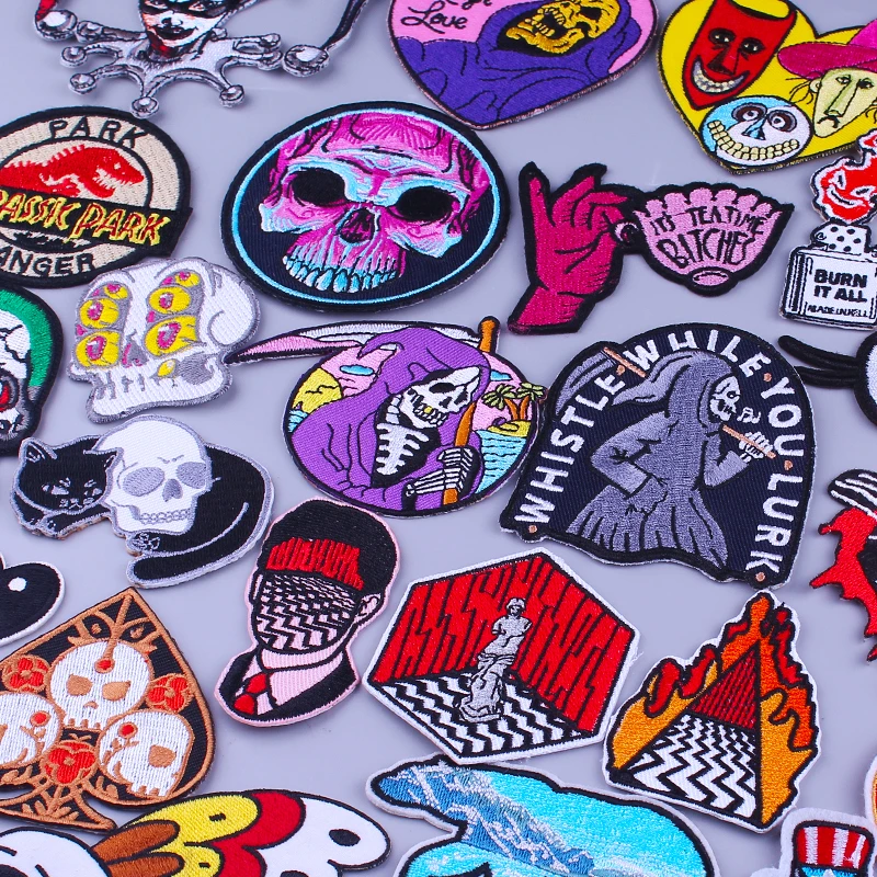 Grim Reaper Patch Iron On Patches For Clothing Hippie Embroidered Patches On Clothes Punk Skull Joker Patch On Clothes Stickers Patches Aliexpress