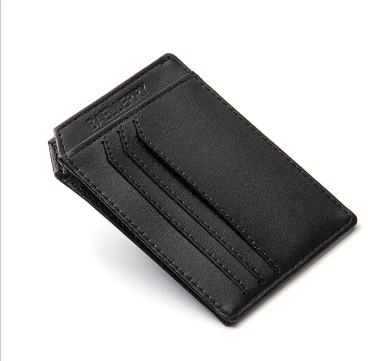 Мини-кошелек мужской Ультратонкий креативный Молодежный кошелек для кредитных карт бумажник для карт держатель для карт кошелек - Цвет: black