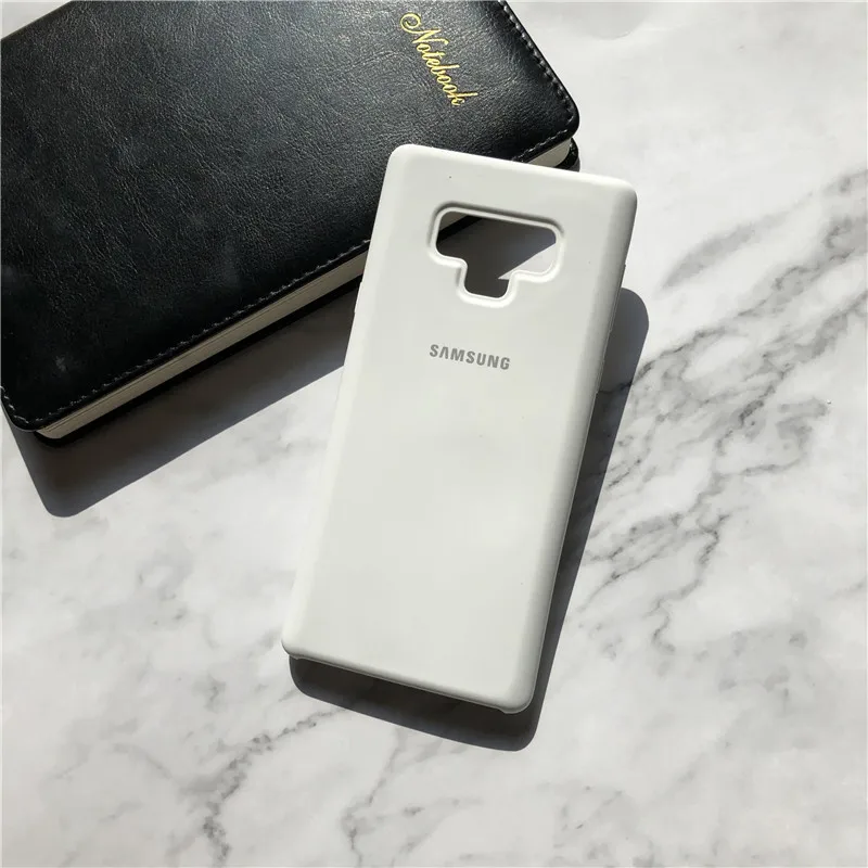 Жидкий силиконовый чехол для samsung Galaxy Note 9, шелковистый мягкий на ощупь чехол для Galaxy Note9, полная защитная задняя крышка - Цвет: white