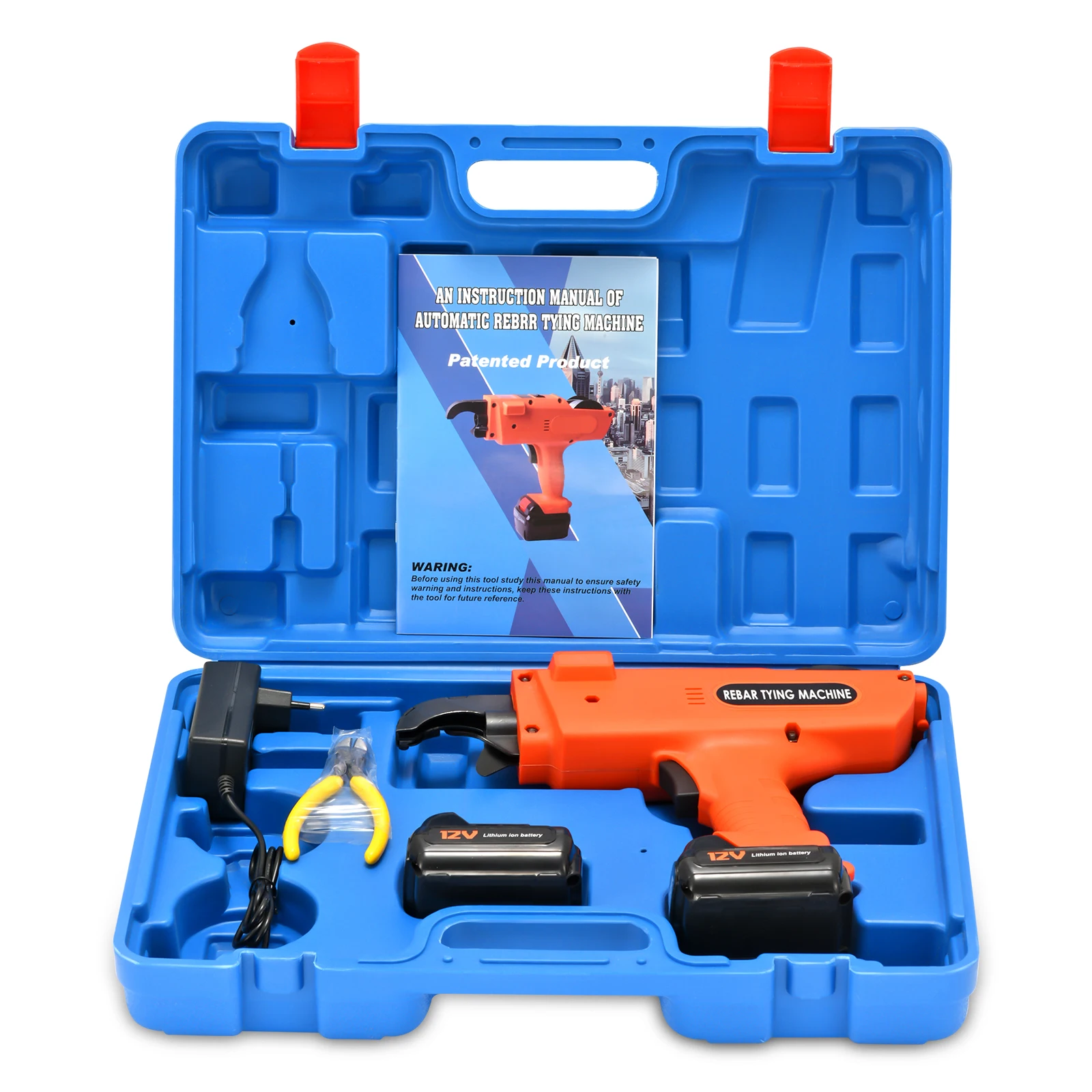Rebar Tier Binding Machine 8mm-34mm 12V 4500mAh Automatic Rebar Tying With Battery Wire Pliers Electric Tying Machine