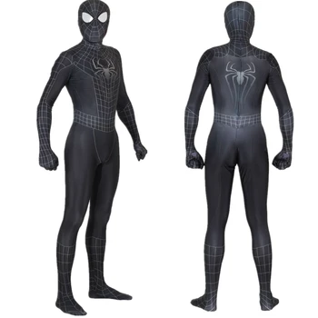 

Unisex Kids Spiderman 3 Black Symbiote 3D Cosplay Costume Zentai Spider Man Superhero Bodysuit Suit Jumpsuits Halloween